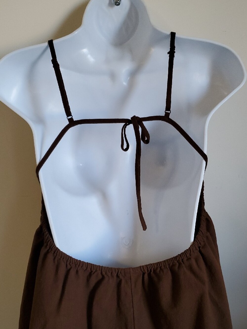 NWOT A New Day Chocolate Brown Halter Neck Mini Shift Dress S - Picture 6 of 8